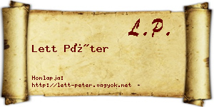 Lett Péter névjegykártya
