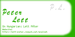 peter lett business card